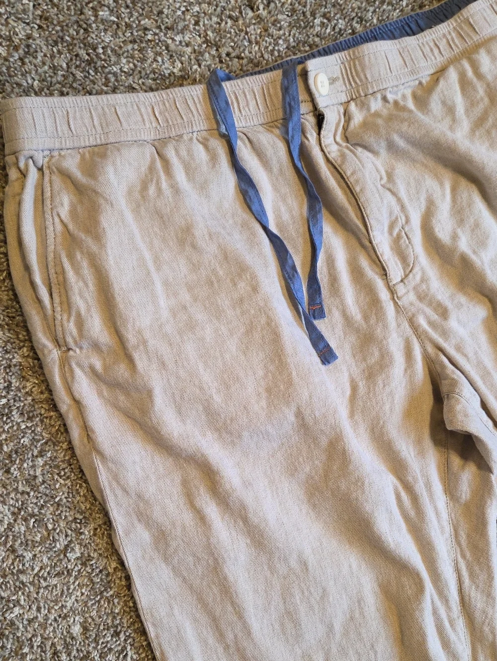 TOMMY BAHAMA Beach Coast Stretch Linen-Blend Pants - Stone Khaki